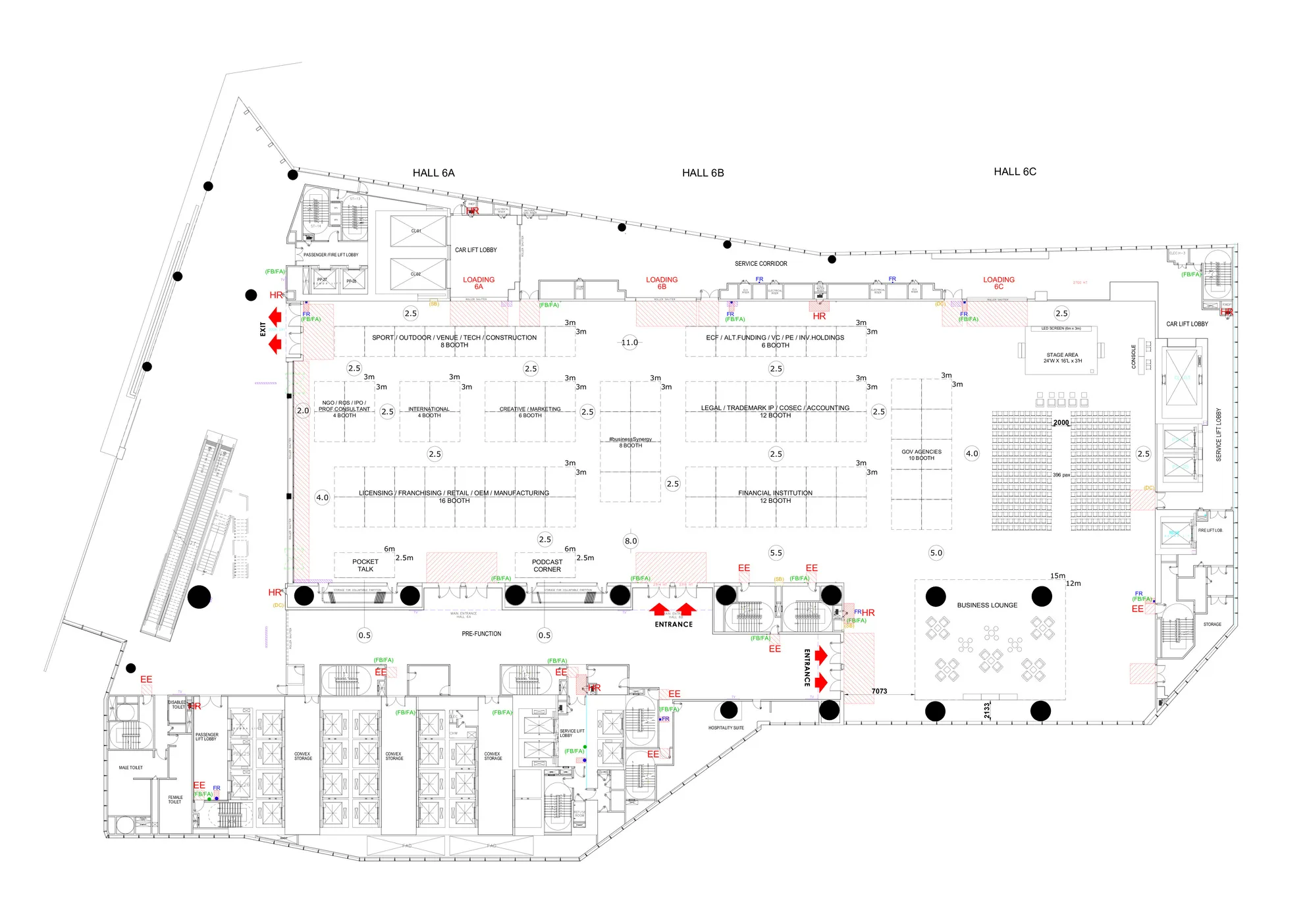 KLCC Hall 6 booth layout
